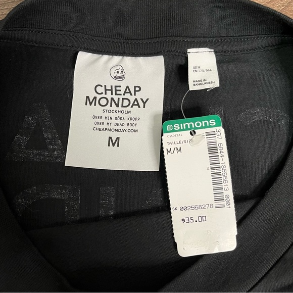 Cheap Monday Black Long Sleeve Crop Top - Picture 7 of 8